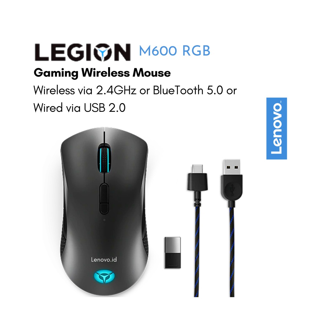 Lenovo Legion M600 Wireless Gaming Mouse GY50X79385 (2.4GHz / BlueTooth 5.0 / Wired via USB 2.0)-8