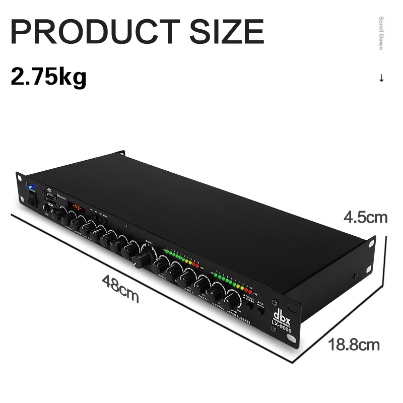LANGSUNG KIRIM Efek Vokal DBX LX-9000 murah One-key anti-whistling DSP reverb effect Built-in