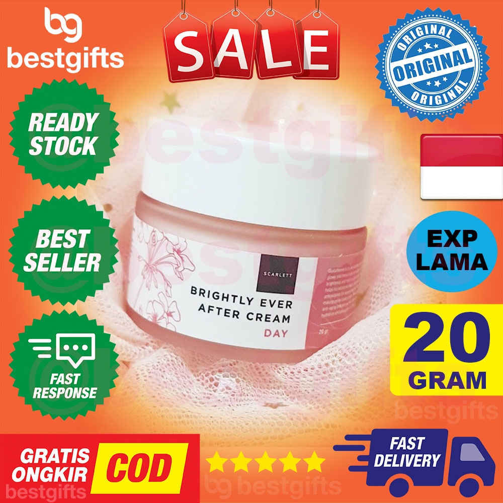 SCARLETT WHITENING BRIGHTLY EVER AFTER DAY CREAM WAJAH KRIM MUKA 20 GRAM