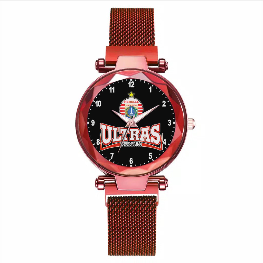 Jam Tangan Wanita Custom - PERSIJA Free Box &amp; Batre Cadangan