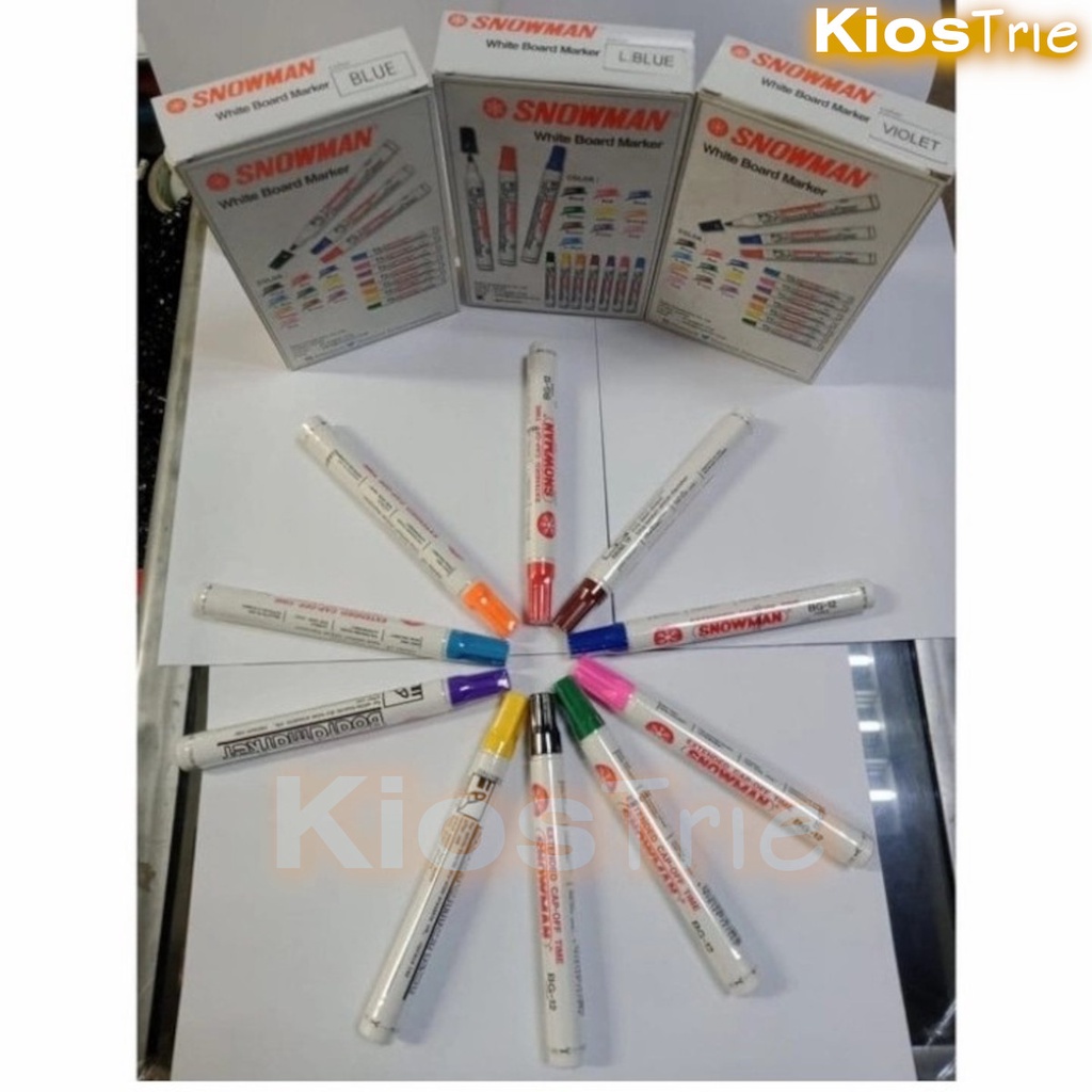 

Spidol Whiteboard Snowman BG12 Warna-Warni | BG-12 | Non-Permanent Marker