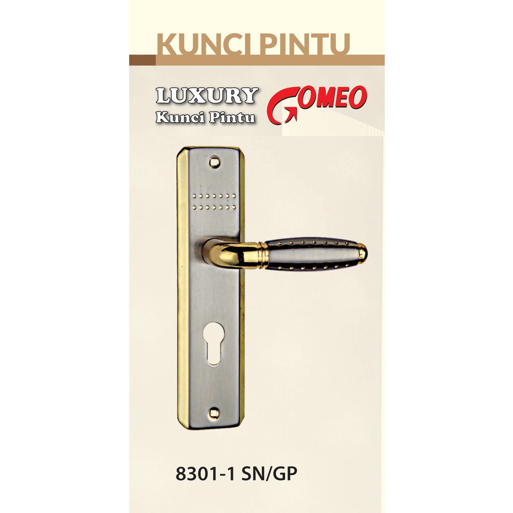 PAKET - 24 Set Kunci Pintu Tanggung Gomeo 8301-1 warna Silver / Gold Set body kunci
