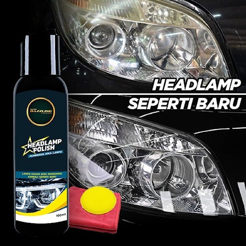 PEMBERSIH LAMPU HEADLAMP MIKA LAMPU MOBIL KUSAM PEMBERSIH KACA KUNING