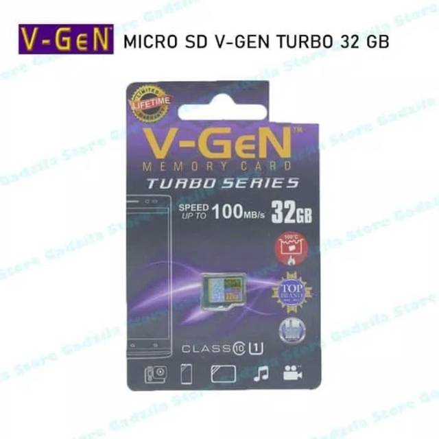 MEMORY VGEN 32 GB CLASS 10 TURBO SERIES/MICRO SD MEMORY CARD vgen 32 gb