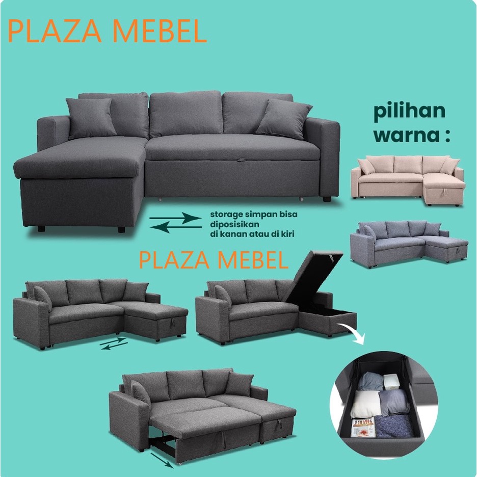 Sofa L Sudut Minimalis Multifungsi Sofa Bed Camilla