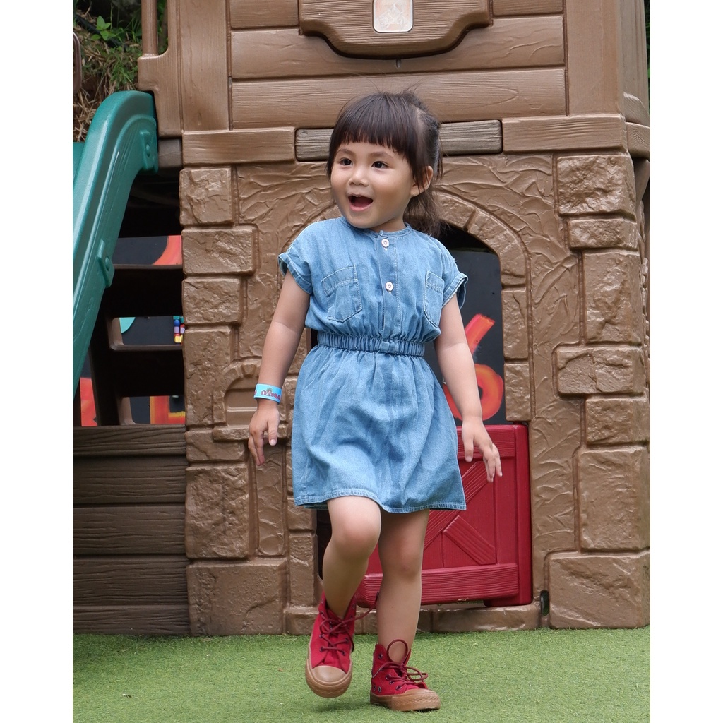 CARVA ORIGINAL ATASAN ANAK DRESS ANAK BIANCA JEANS DENIM PEREMPUAN JEANS BIANCA 1-5 TAHUN REALPICT