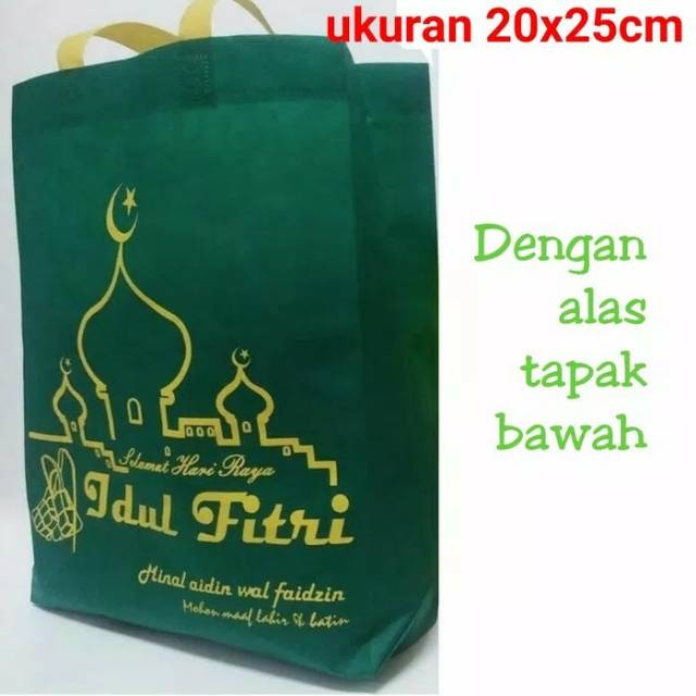 Goodie Bag Tas Idul Fitri Ukuran 20x25cm / Tas Hantaran Lebaran Dengan Tapak Alas Bawah Ukuran Kecil