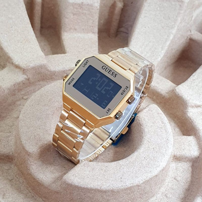 Jam Tangan Wanita / Cewek Guess Gc Digital Kotak Rantai Stainless Steel