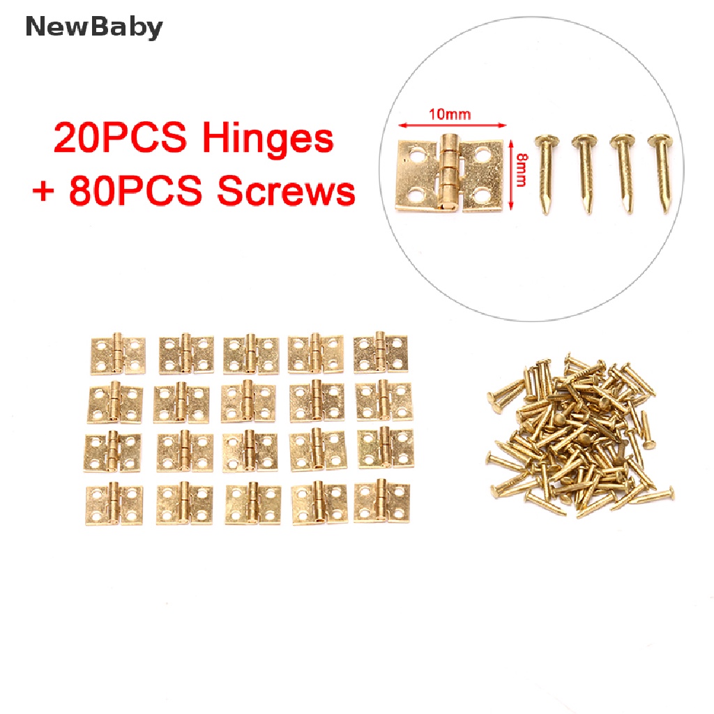 20pcs Engsel Mini Bahan Metal Untuk Furniture Rumah Boneka 1 / 12