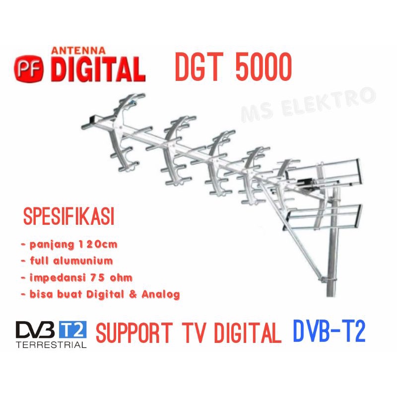 Antena TV UHF PF DGT 5000 Digital DVBT2 Analog