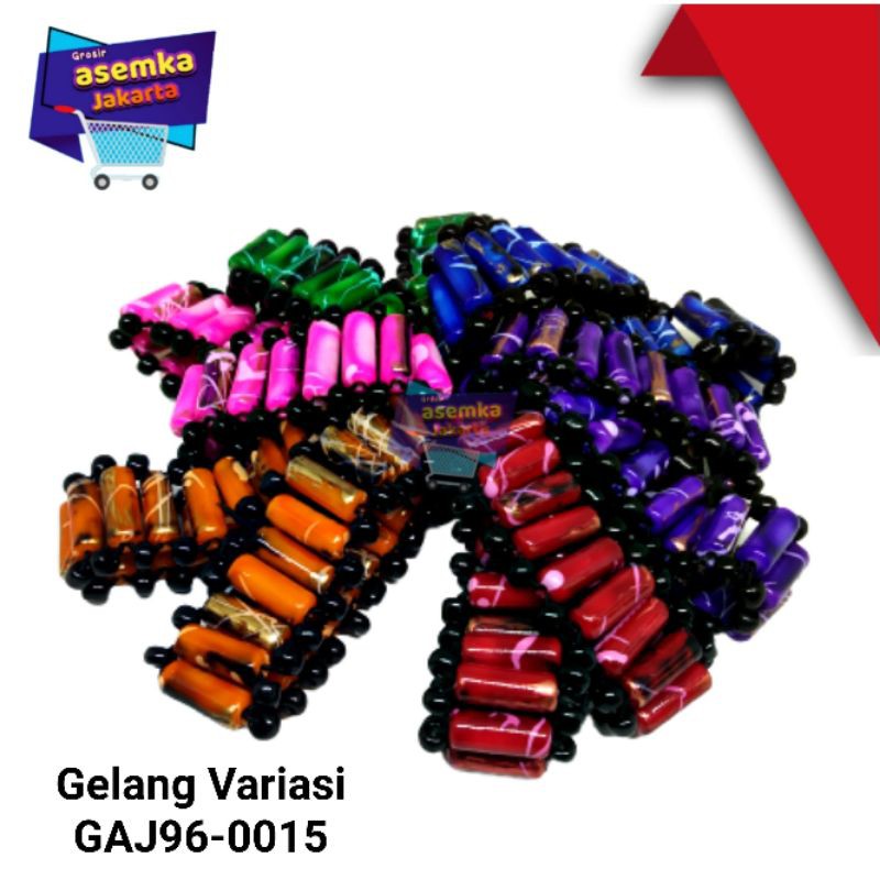 Gelang Tangan mute mute bentuk Rel warna 12pcs
