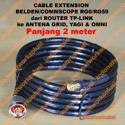 Tp-Link Router Cable Extension Kabel Ekstension Commscope Ke ANTENA GRID YAGI OMNI (2m)