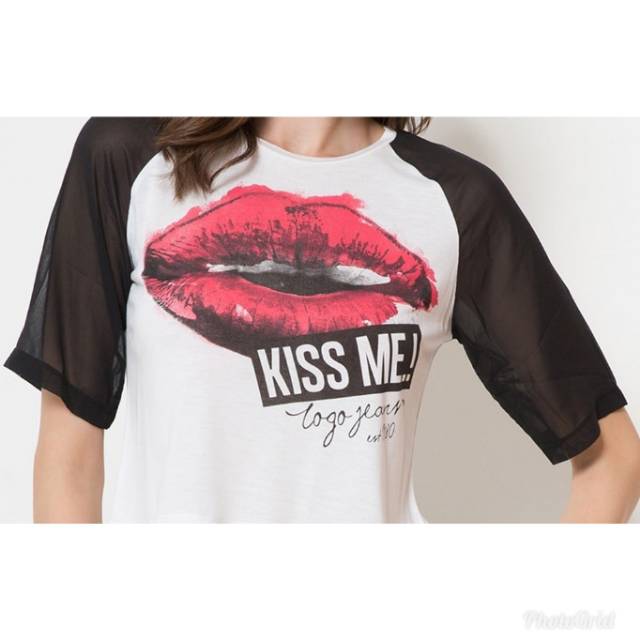 Logo jeans Kaos Cropetee A#14 P413RJK