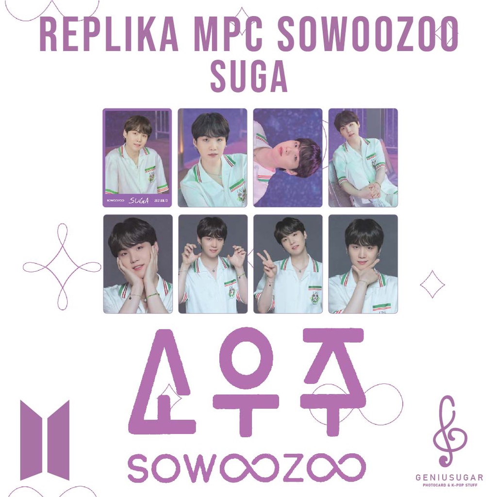 [REPLIKA BTS] PHOTOCARD MPC SOWOOZOO SUGA YOONGI UNOFFICIAL