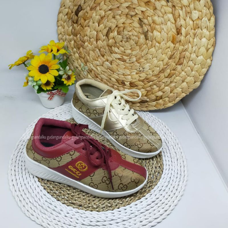 12.12 BIGSALE Sneaker wanita batam - sneaker wanita gold - sepatu sneaker wanita korean style HPD304