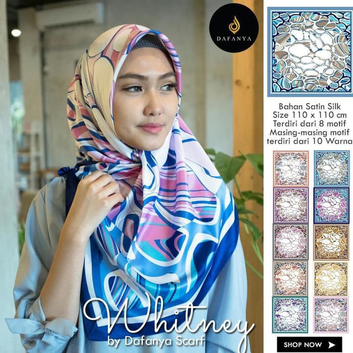 Produk terbaru dan terlaris saat ini MUSLIMAH FASHION JILBAB SEGIEMPAT WHITNEY ORI DAFANYA SCARF