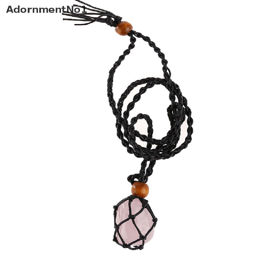 (AdornmentNo1) Kalung Tali Dengan Liontin Batu Kristal Kosong Untuk Wanita