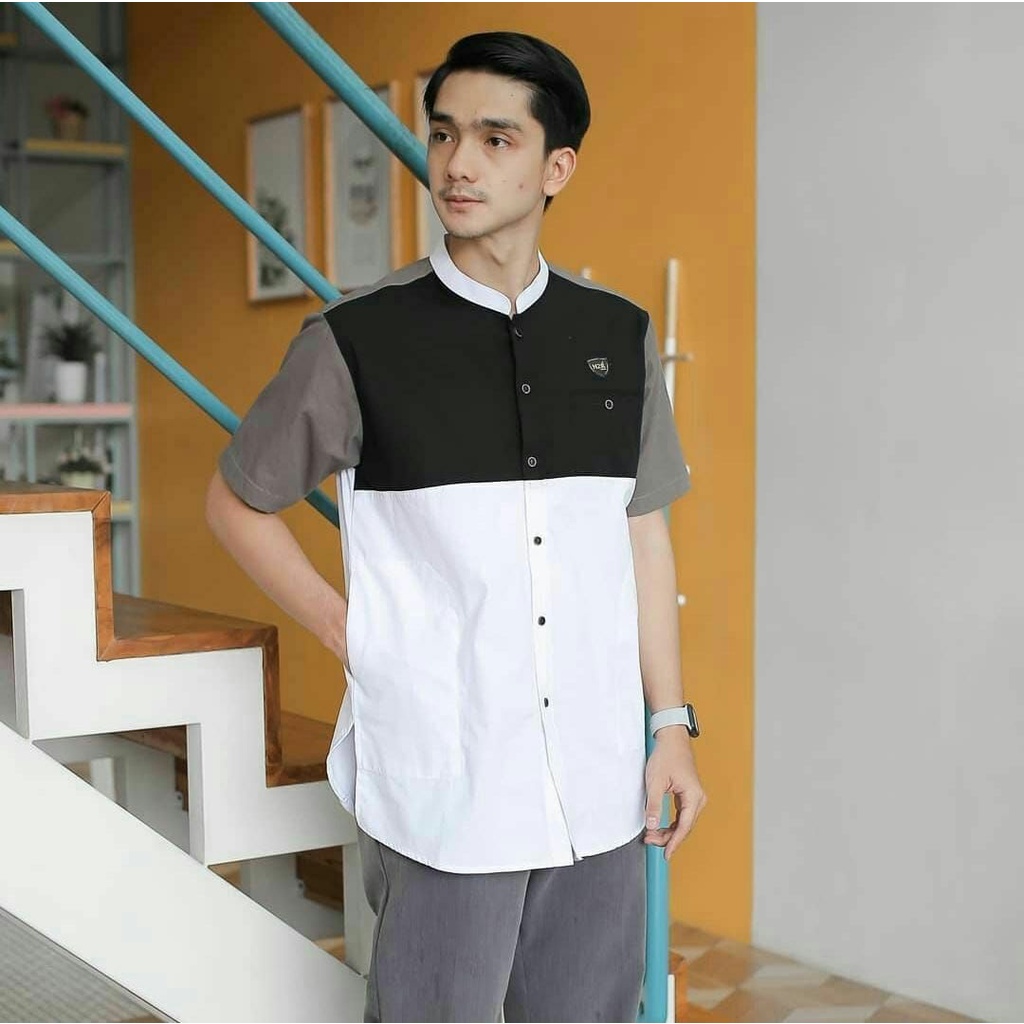 Baju Koko Kurta Dewasa Lengan Pendek Material Catton Adem Serap Keringat Terbaru-baju koko bahan serap keringat terbaru