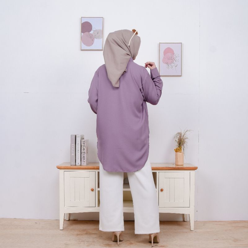 KEMEJA TUNIK POLOS BAHAN SHAKILA REAL PICTURE