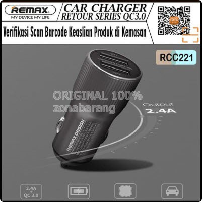 Original REMAX Qualcomm QC3.0 Retour Car Charger Series 2 USB 2.4A