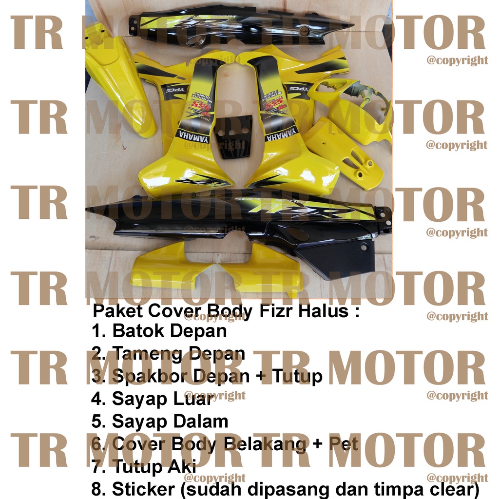 Cover Body Fizr F1zr Super Sport Kuning Hitam Full Set Halus Cover Bodi Yamaha Fiz r