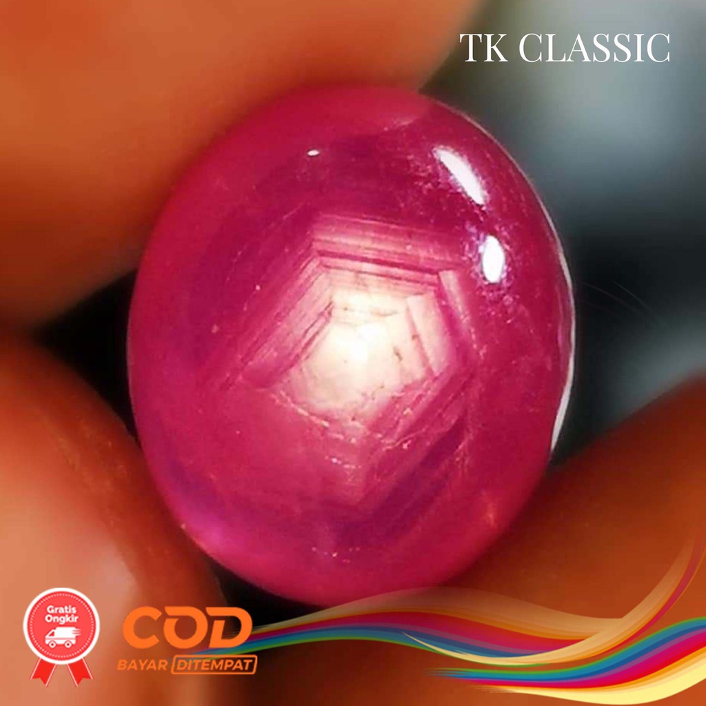 Natural Batu Permata Ruby Burma Star Fatwa