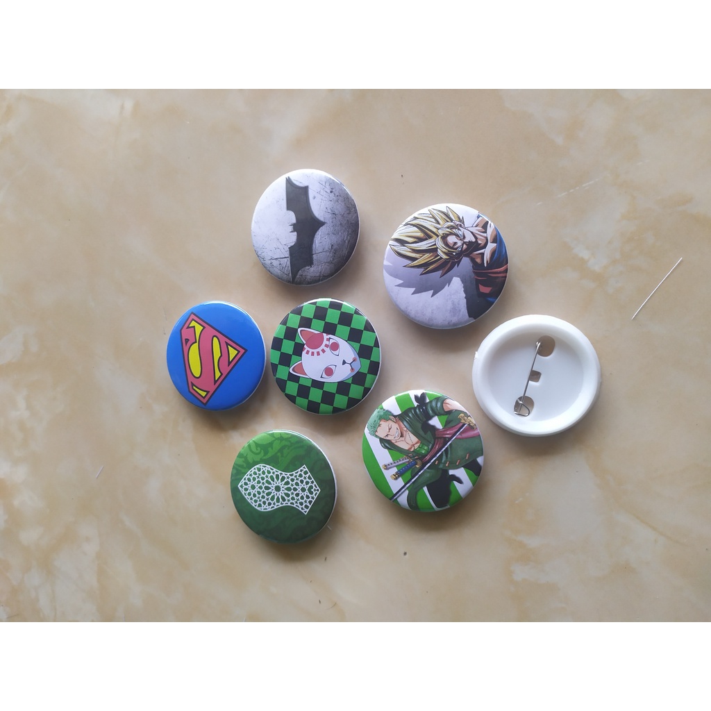 Pin Peniti / bros diameter ukuran 5,8 cm laminasi DOFF KANVAS