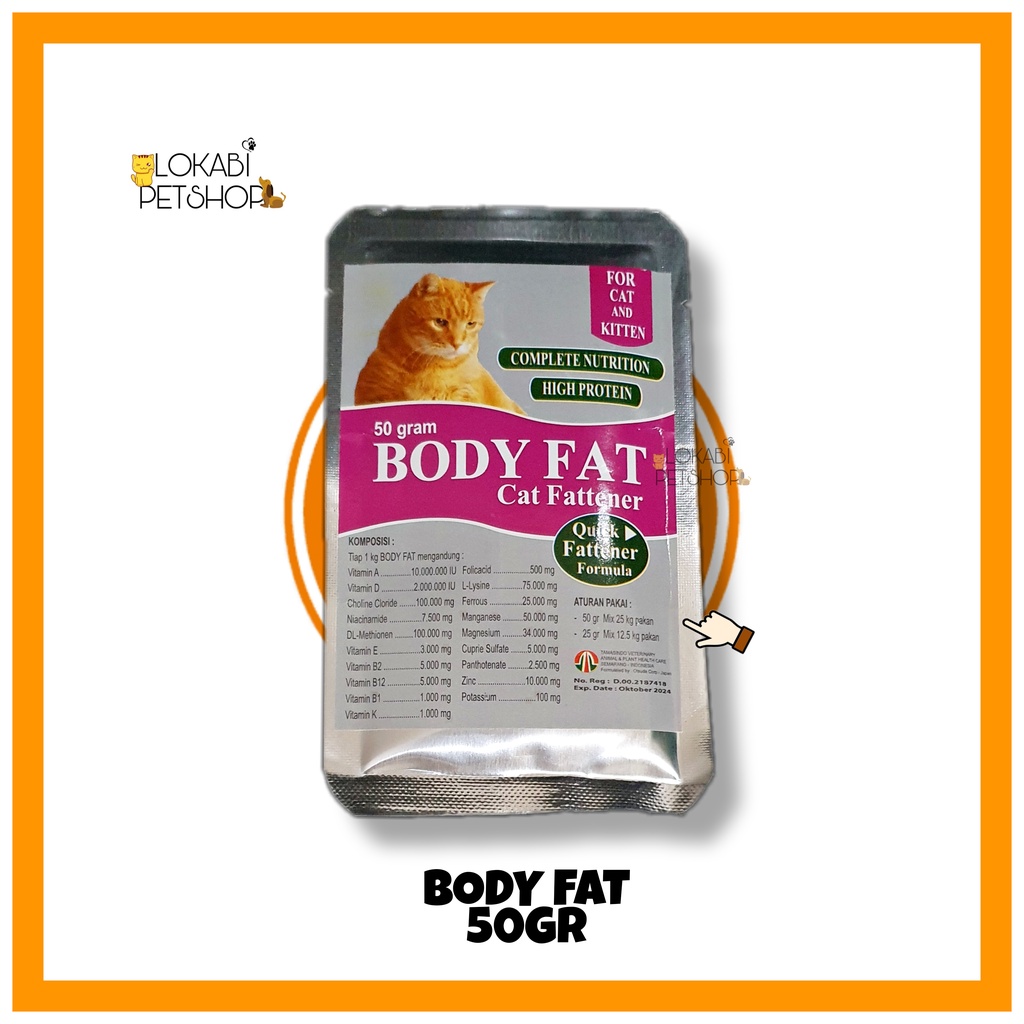 BODYFAT KUCING Vitamin Suplemen Penggemuk Kucing
