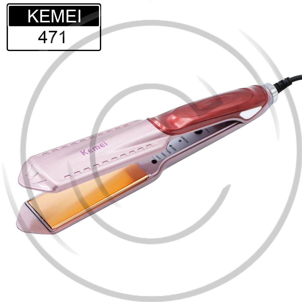 KEMEI / KM-471 / Catokan Pelurus / Hair Straightener Temperatur Adjustable Bahan Keramik - CO ORIGINAL TERMURAH