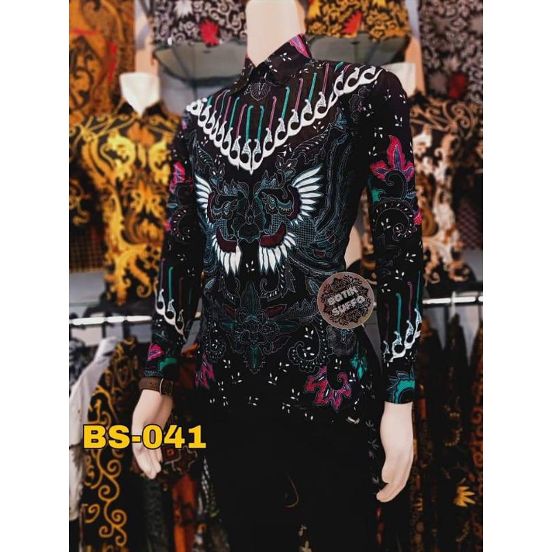 Kemeja Batik Pria Lengan Panjang Size M L Xl Xxl Bswart