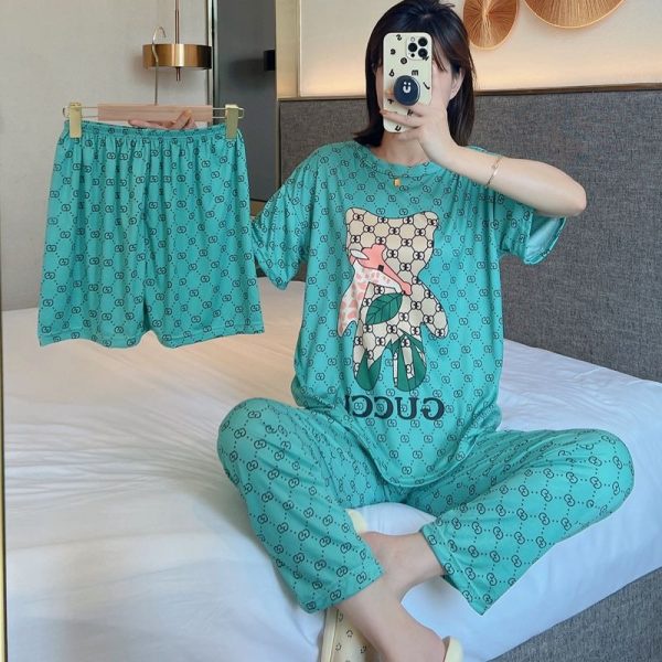1025 SETELAN SET BAJU TIDUR PIYAMA KEKINIAN FASHION WANITA KOREA 3IN1 ONE SET SETCEL BAJU DEWASA CP 