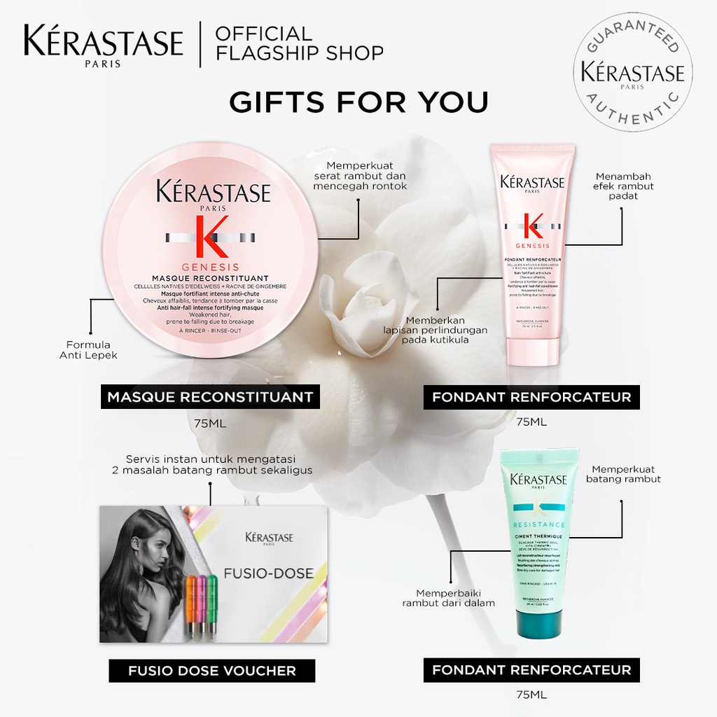 Kerastase Bain Genesis Hydra 250ml & Serum Genesis 90ml-Shampoo & Hair Serum Rambut Rontok & Patah-2