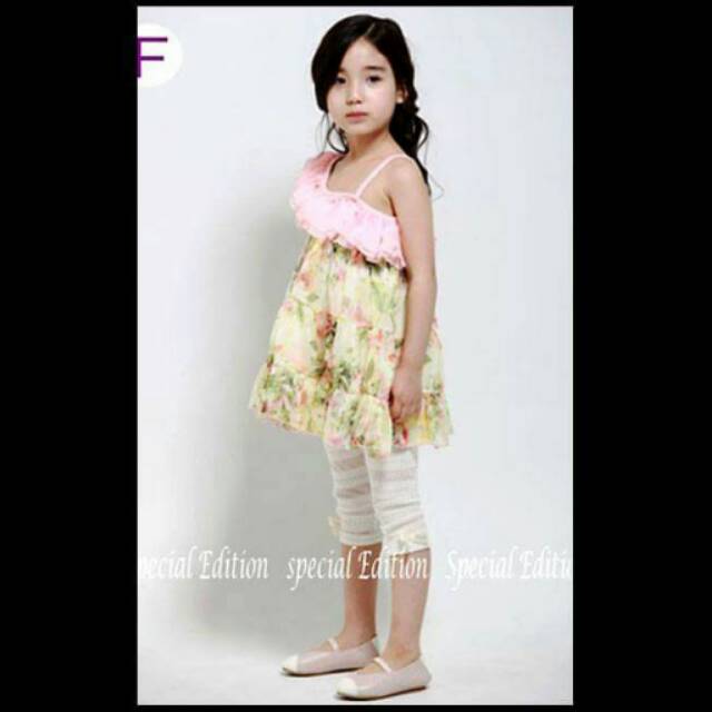 Setelan Anak Cewek My Feminime Flower Girls Set 2in 1(dress,legging)