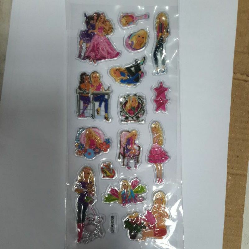 sticker anak/stiker fancy/STICKER 3D METALIK/tempelan-Barbie
