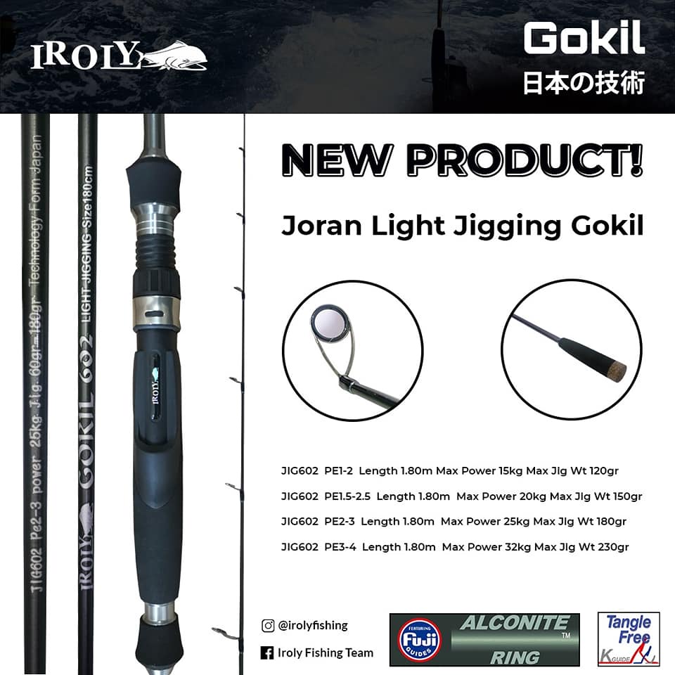 Rod LIGHT JIGGING IROLY GOKIL 602 / 180cm (Line Test PE.3-4)