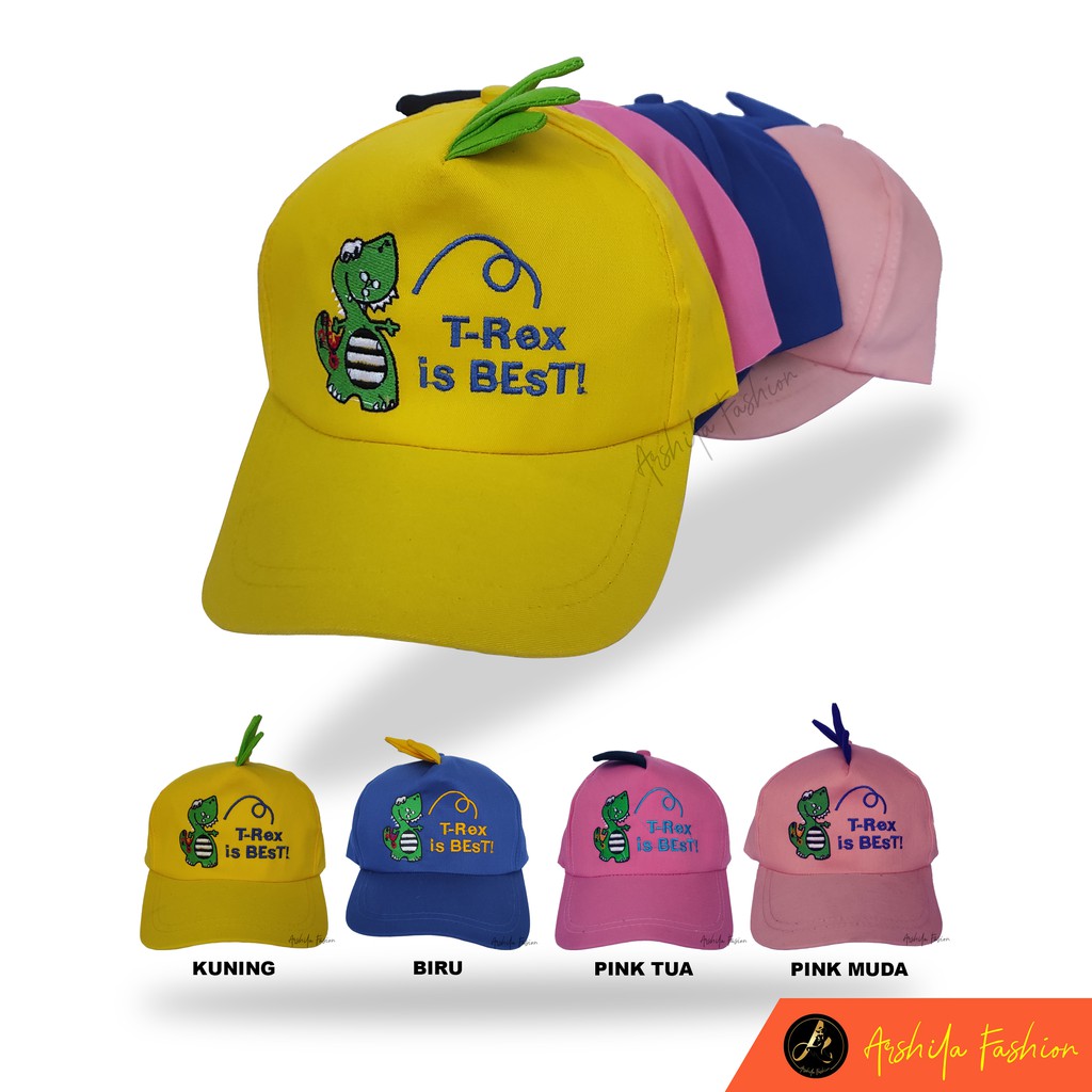 Topi Dino Motif Tyrex / Topi Anak Motif Tyrex / Topi Anak Dinosaurus T-Rex / Arshila_fashion