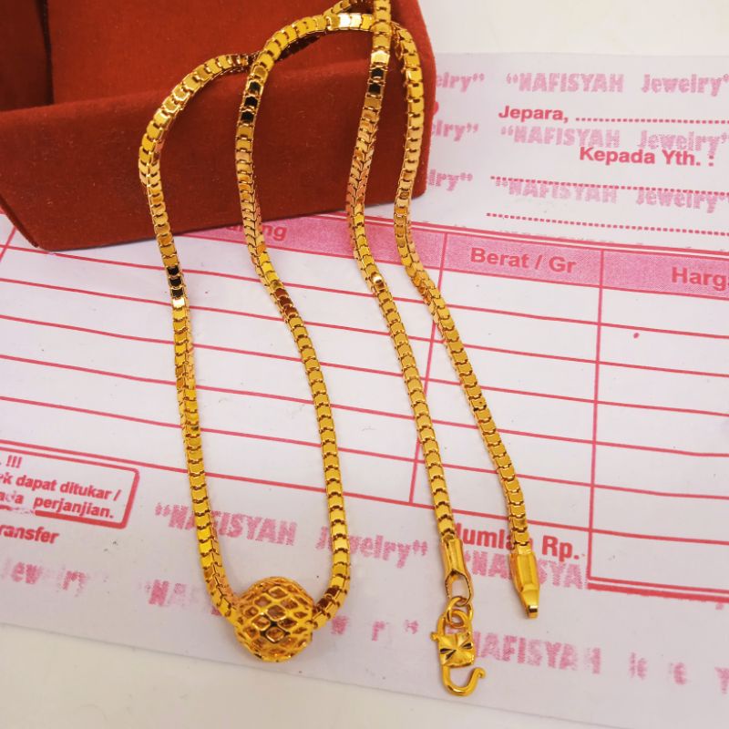 (Anti Karat) Kalung Milano Bola Lapis Emas