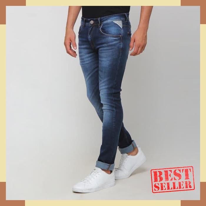 Terlaris Boy London Celana Jeans Pria Original - Indigo Slim Fit - Navy- 33