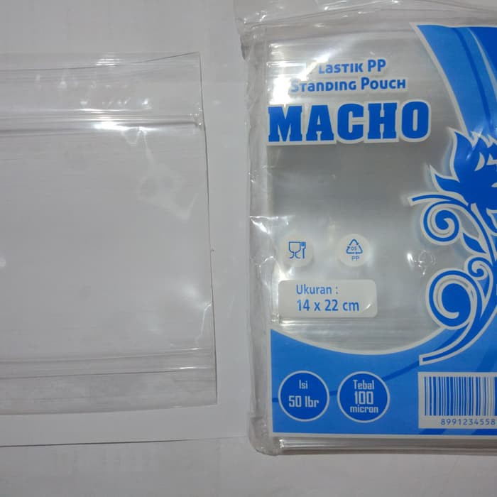 Isi 50PCS PLASTIK PP ZIPLOCK STANDING POUCH 14x22 PLASTIK SEGEL PP KLIP BERDIRI BENING 14 x 22