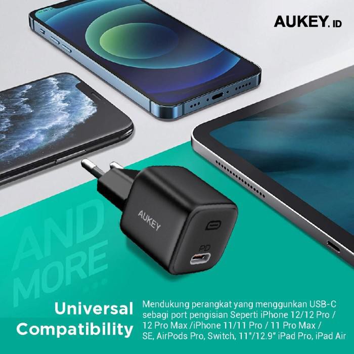 Aukey Adapter Mini PD Type C 20w - 500695 / 500725 / 500967 - PA-B1