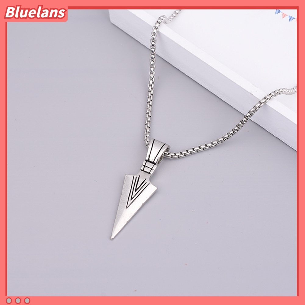 Bluelans Fashion Men Arrow Head Pendant Necklace Street Party Long Chain Jewelry Gift