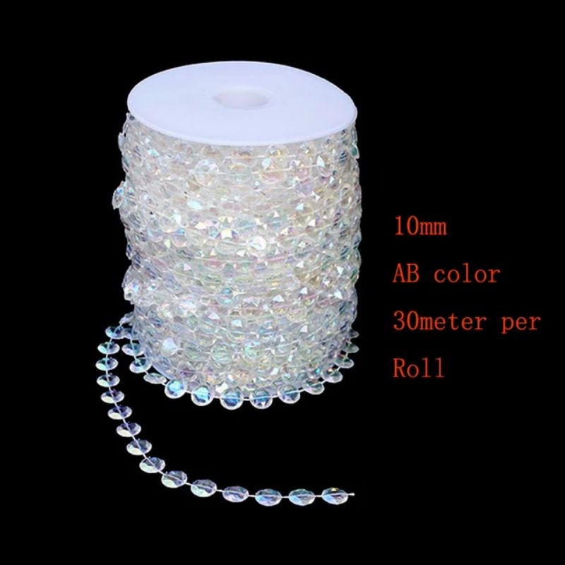 Crystal Beads Rainbow Roll / Kristal Roll / Untaian Manik Manik Kristal 30M