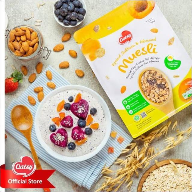 

Oatsy Muesli Tropical Fruit / Apricot, Sultana & Almond Cereal 500g