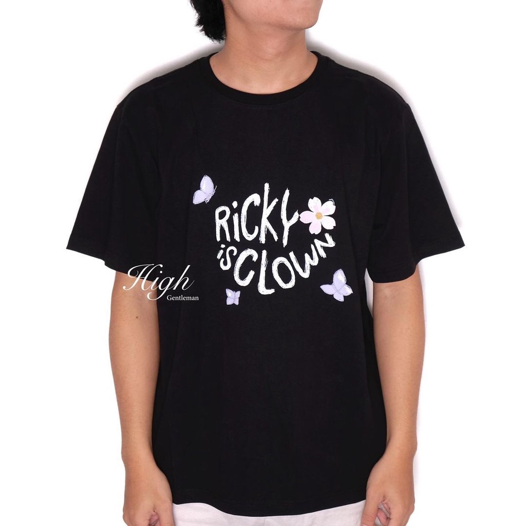 Ricky Is Clown Crayon Butterfly Sakura Tee Black 100% Authentic