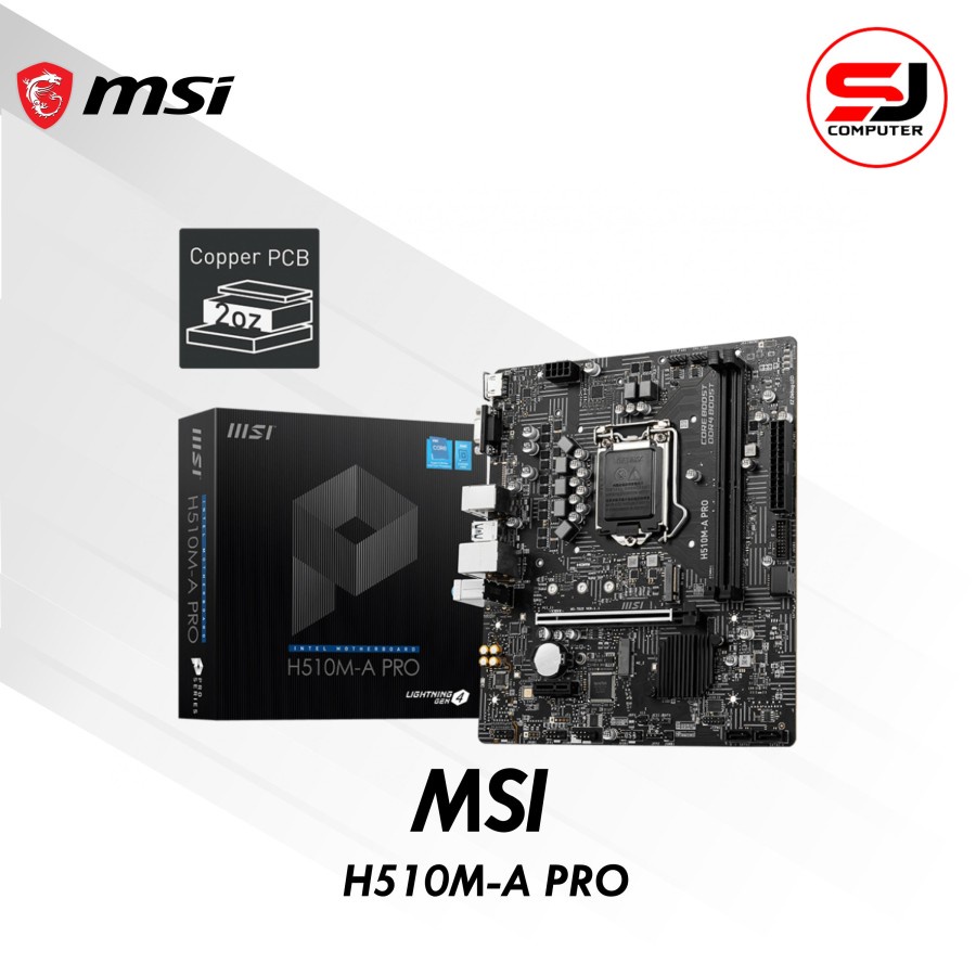 Motherboard MSI H510M-A PRO (Intel LGA1200, H510, DDR4, USB3.2, mATX)