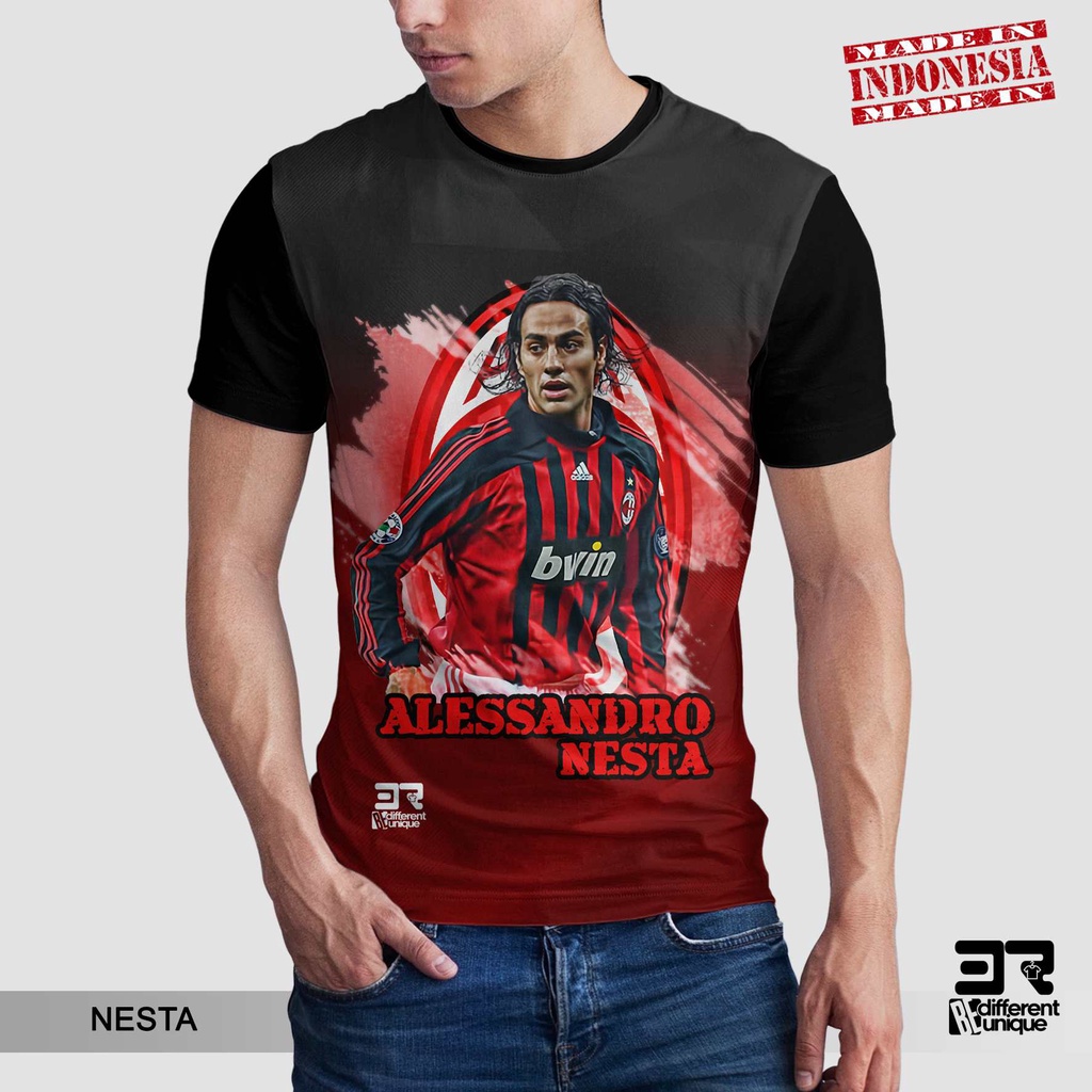 [ COD ] KAOS PRINTING GAMBAR LEGENDA SEPAKBOLA NESTA - BAJU SEPAK BOLA INTERNASIONAL DISTRO ORIGINAL