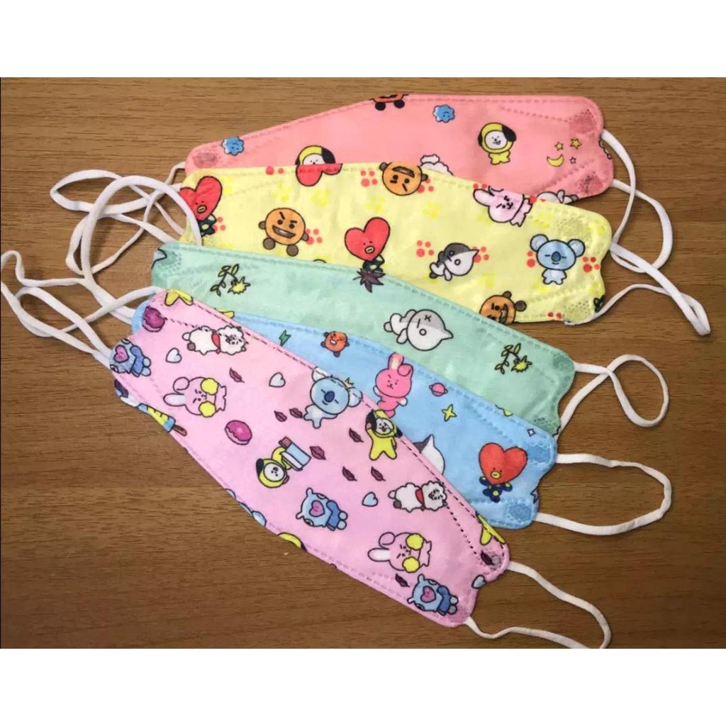 Masker Anak K-Pop Earloop 4Ply 5 Variasi Mix Isi 10PCS Import Real Pict ALADDING_88