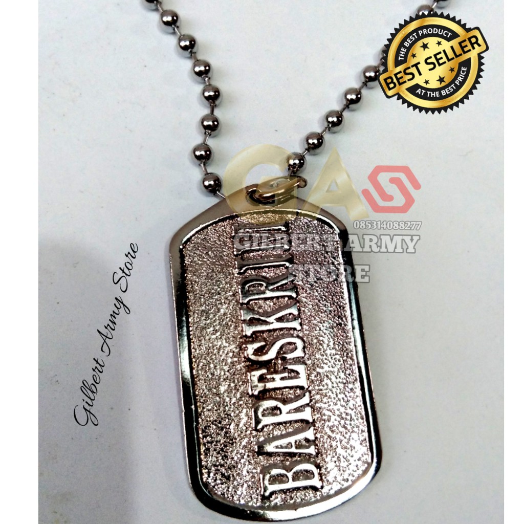 GILBERT ARMY STORE Kalung logo Bareskrim Titanium Crom Anti Karat Kalung Pria Tni Militer Murah