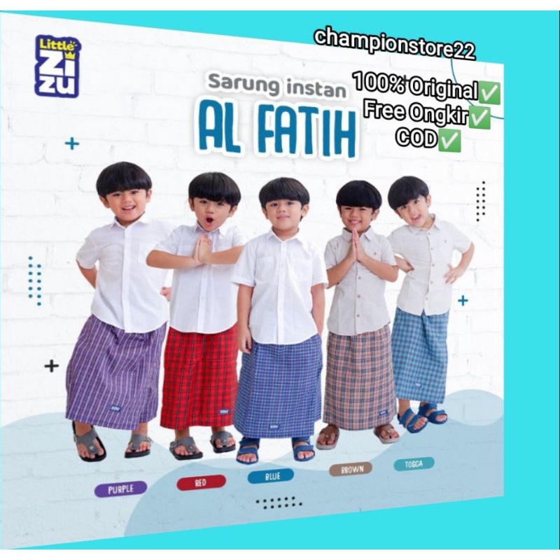 Sarung Anak Sarung Celana Instan Al Fatih by Little Zizu Original Sarcel Motif Kotak