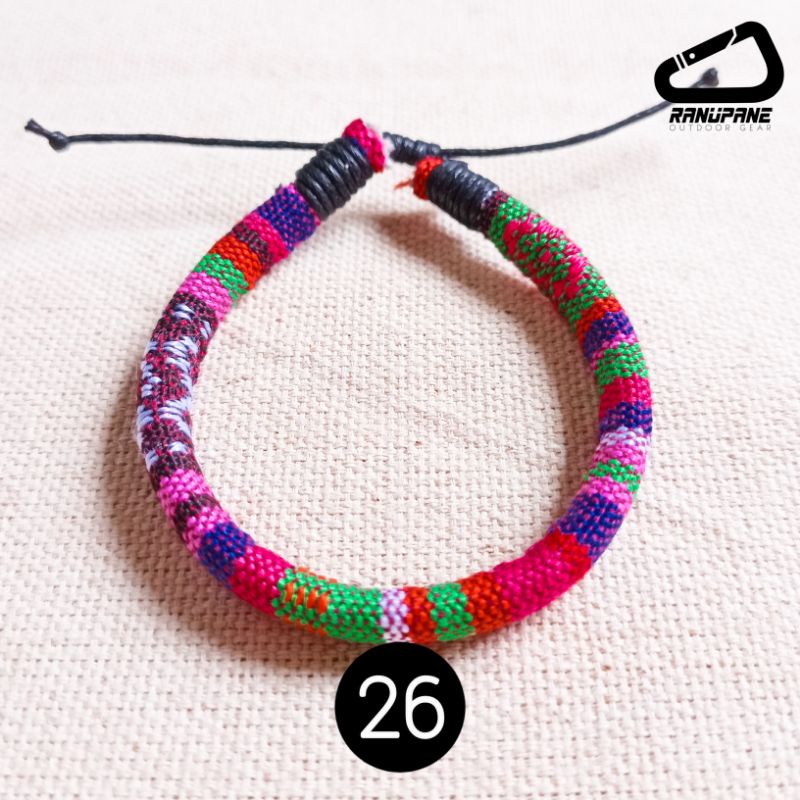 Gelang Tenun Etnik Songket Gelang khas Lombok Motif Unik Gelang Vintage Etnik Etnic Pendaki Gunung Pria Wanita-26